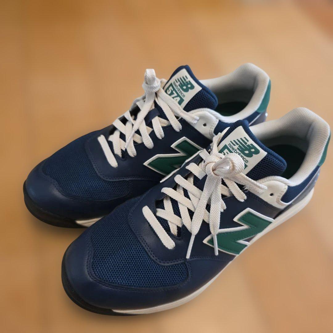 【美品】New Balance ゴルフシューズ574 ネイビー28.0cm
