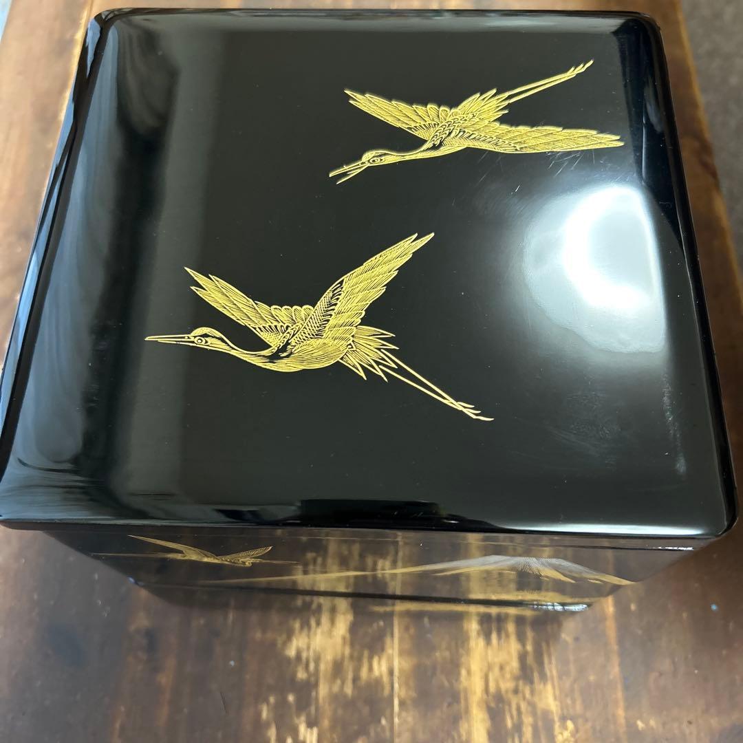 輪島塗　沈金　高級漆器　三段重　鶴　富士　松　会津塗　山中漆器　伝統工芸　天然木