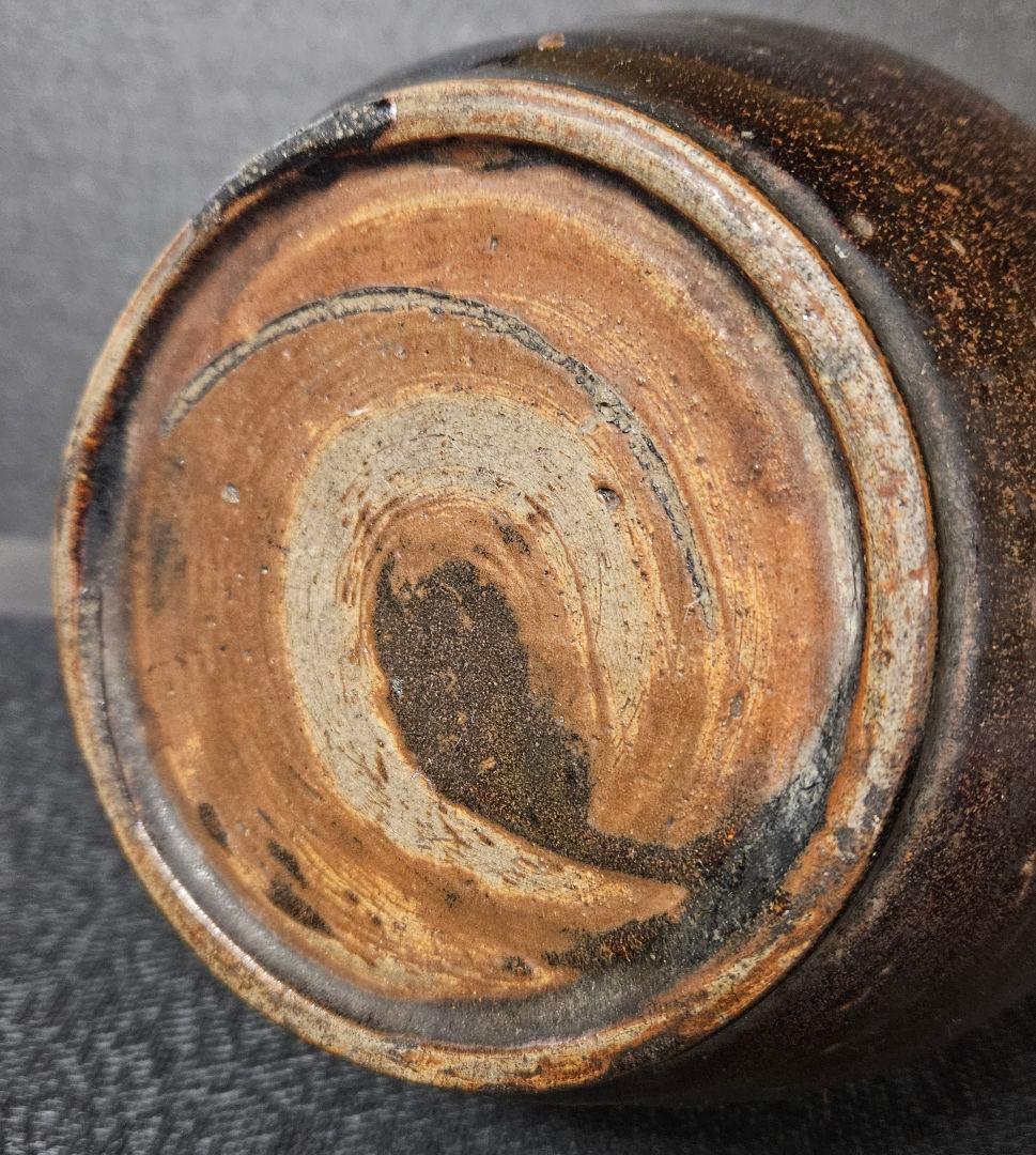 明治時代　古丹波　褐釉　徳利　花入れ　花生　茶道具　茶器　華道具　酒器　オブジェ