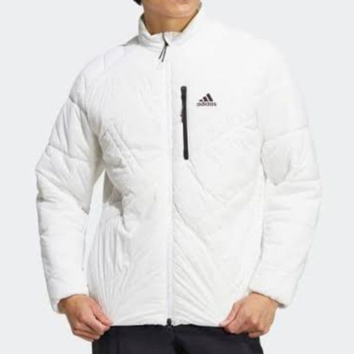 ☆アディダス☆ダブルジップ☆中綿入り☆ウーブンジャケット☆ホワイト☆極暖☆軽量☆