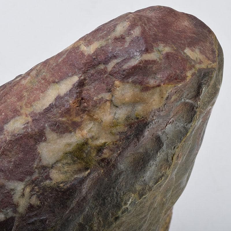 鑑賞石　天然石　赤石　赤玉石　葛屋　置物　約1319g　唐木台付　V　R9170