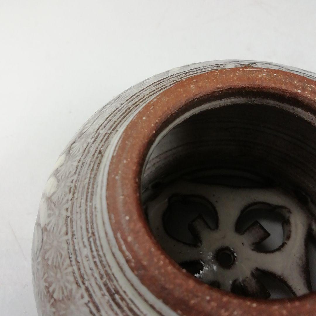 Ｔ７５４　蓋置　『紫三島砂金袋』『森里陶楽 造』　共箱　茶道具