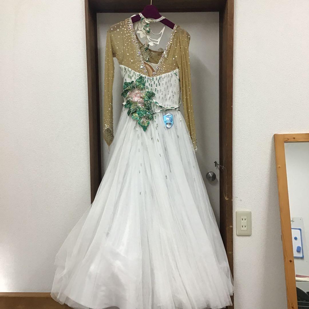 社交ダンスドレス　白　タカダンス