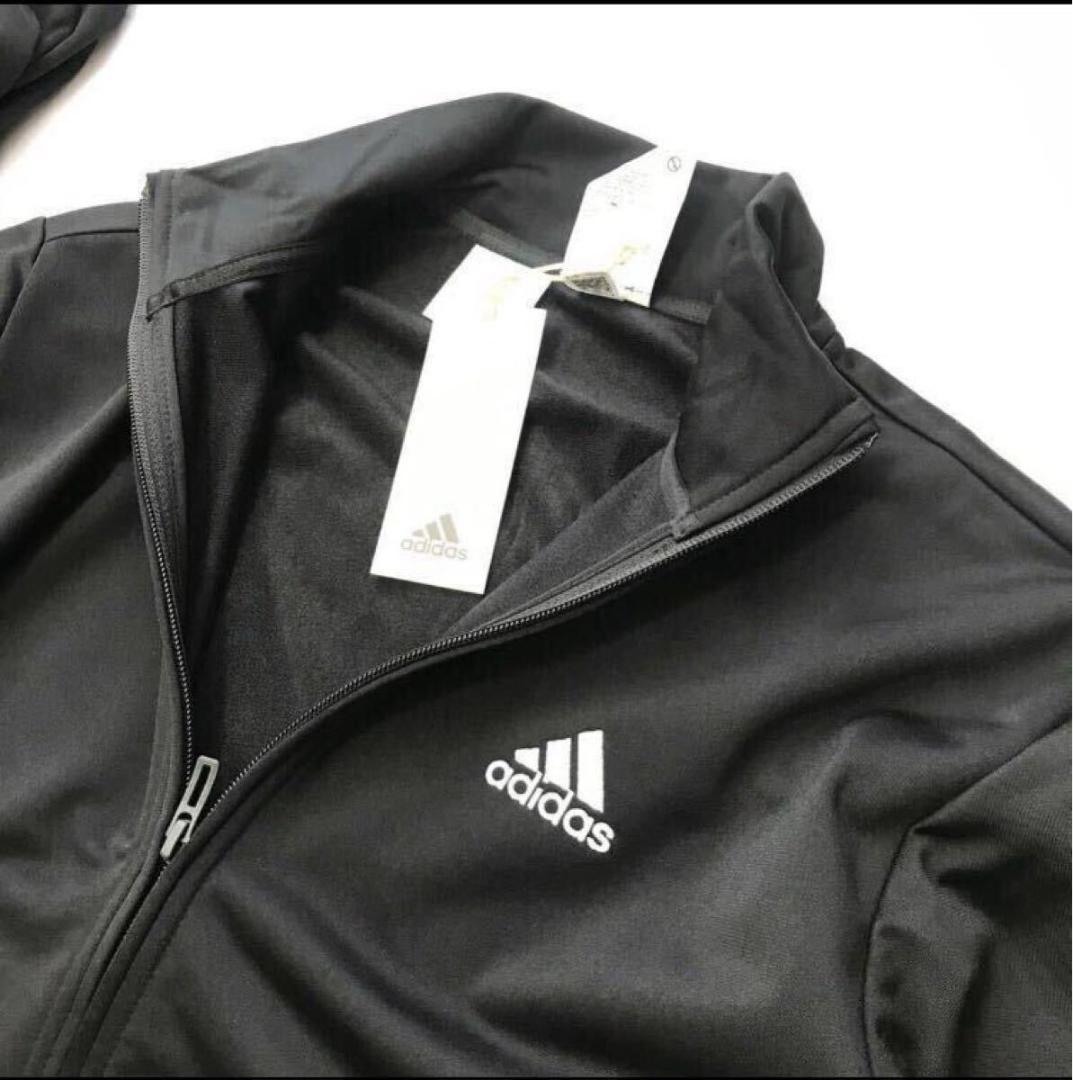 P117新品【L】黒 アディダス セットアップ ジャージ ロゴ刺繍