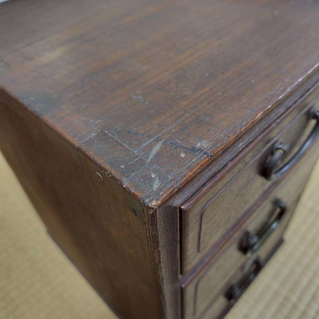 アンティーク ３段チェスト コンパクト タンス 年代物 お洒落 オシャレ 和風