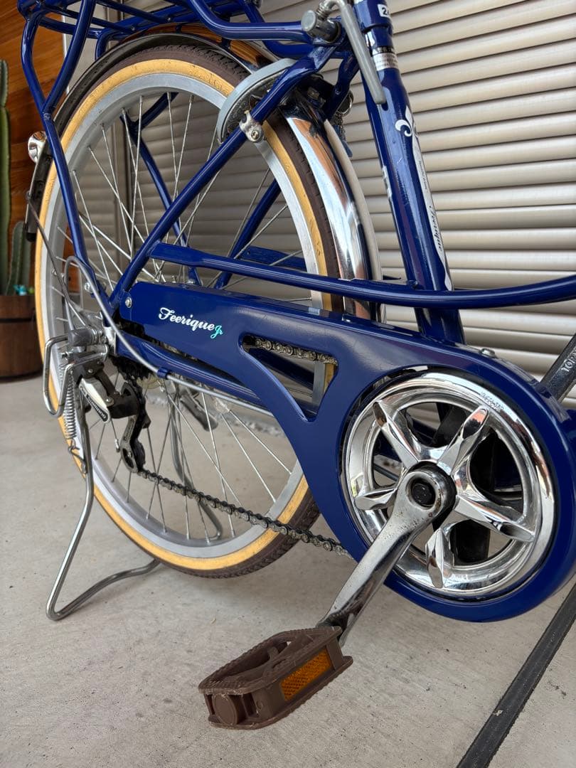 【ガレージ保管品】シティサイクル ネイビーブルー 24インチ