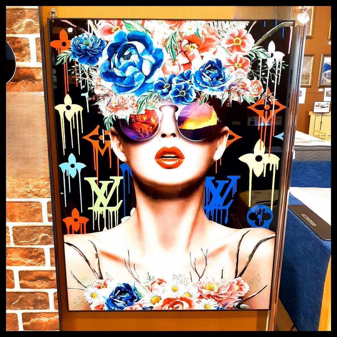 輸入雑貨　ミラーアートパネル『Louis Vuitton』　強化ガラス