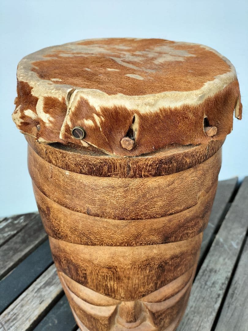 アフリカ 民族 打楽器 大型 ジャンベ 高さ67cm 打面約26cm