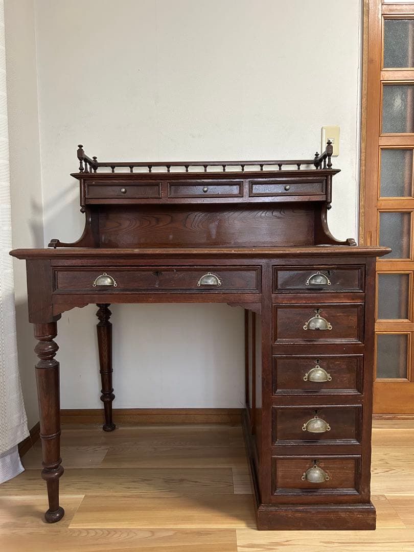 【限定値下中】アンティーク 飾り棚付き 文机 レトロ 古道具 値下12000円可