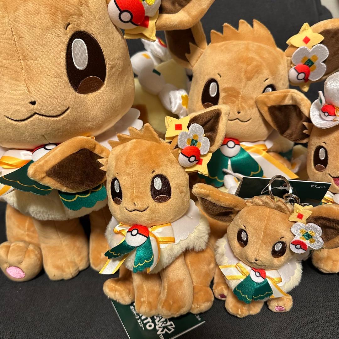 新品　ポケパーク　カントー　 ショップ　限定 イーブイ　ぬいぐるみ5体セット