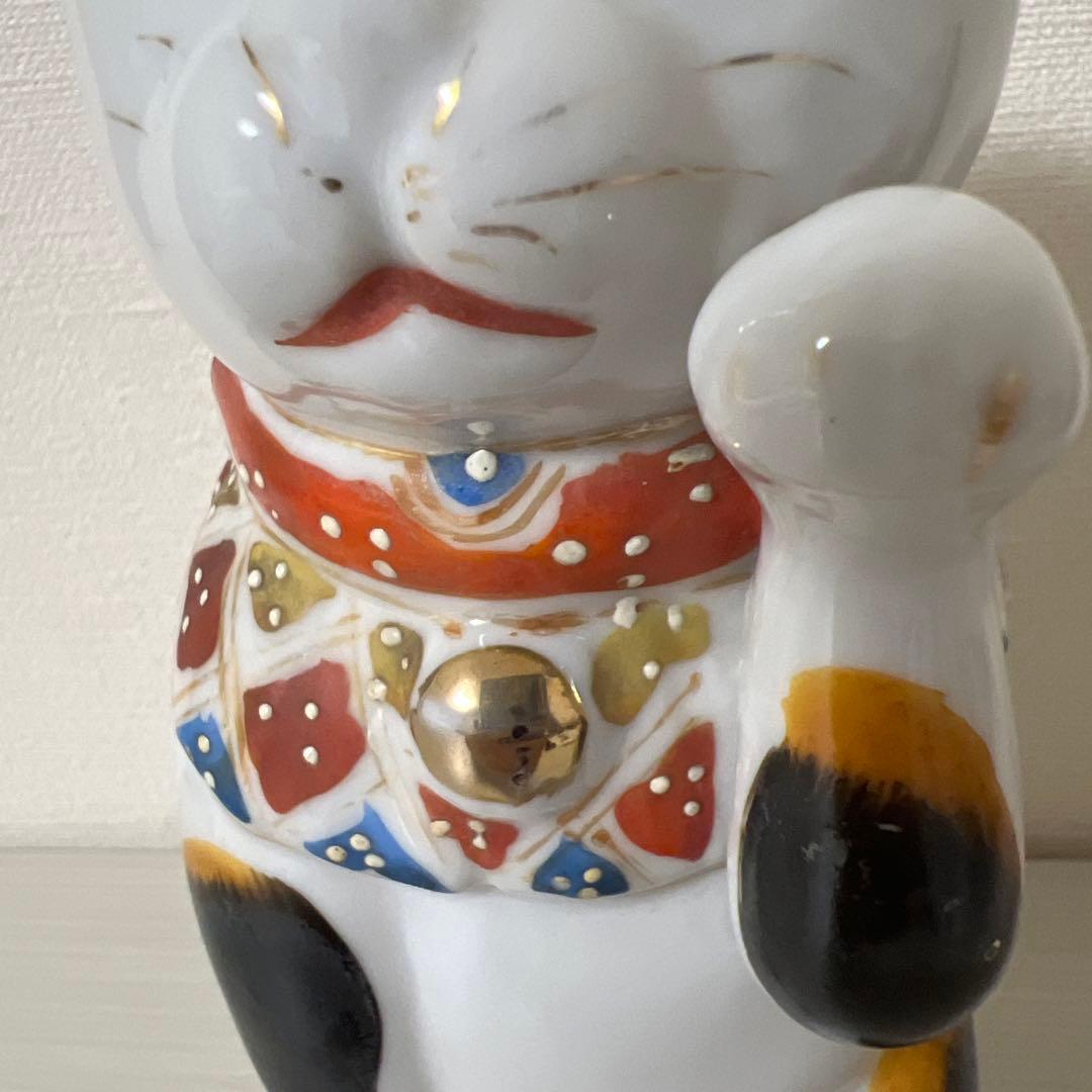 招福　招き猫 アンティーク　古瀬戸　レトロ　縁起物　約１８センチ　猫　置物