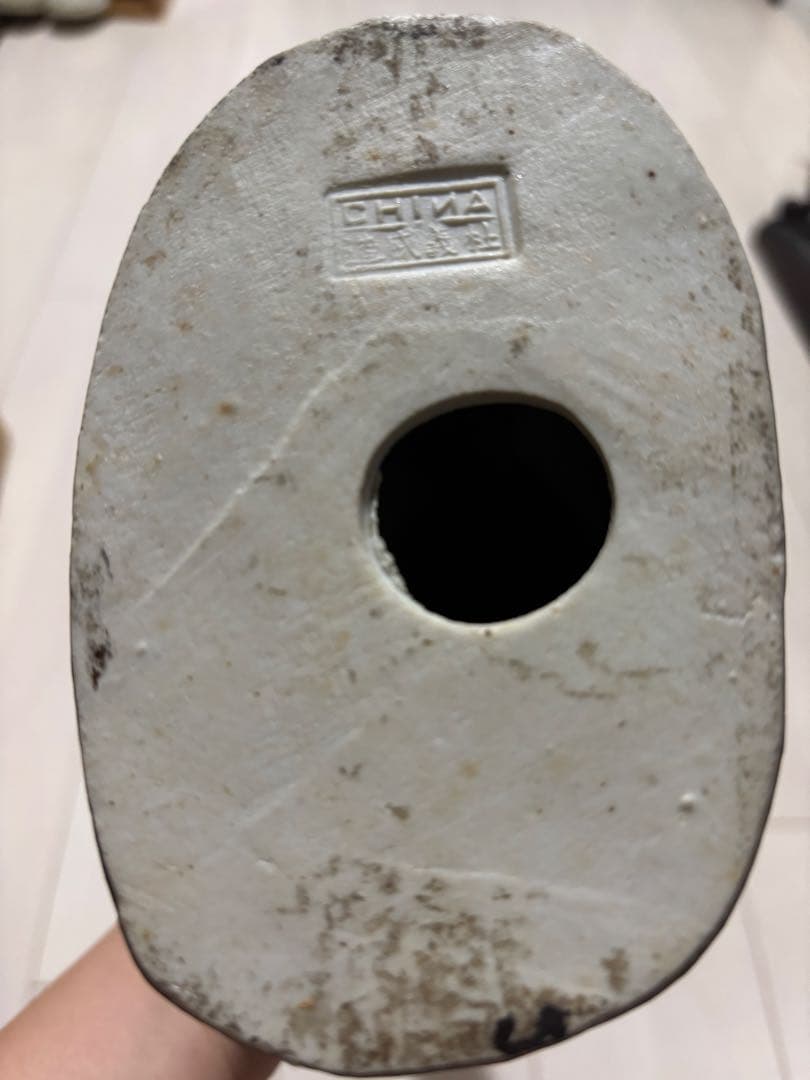 中国美術 古玩 色絵陶人形 陶器人形 高さ約33cm 置物 オブジェ 古董品