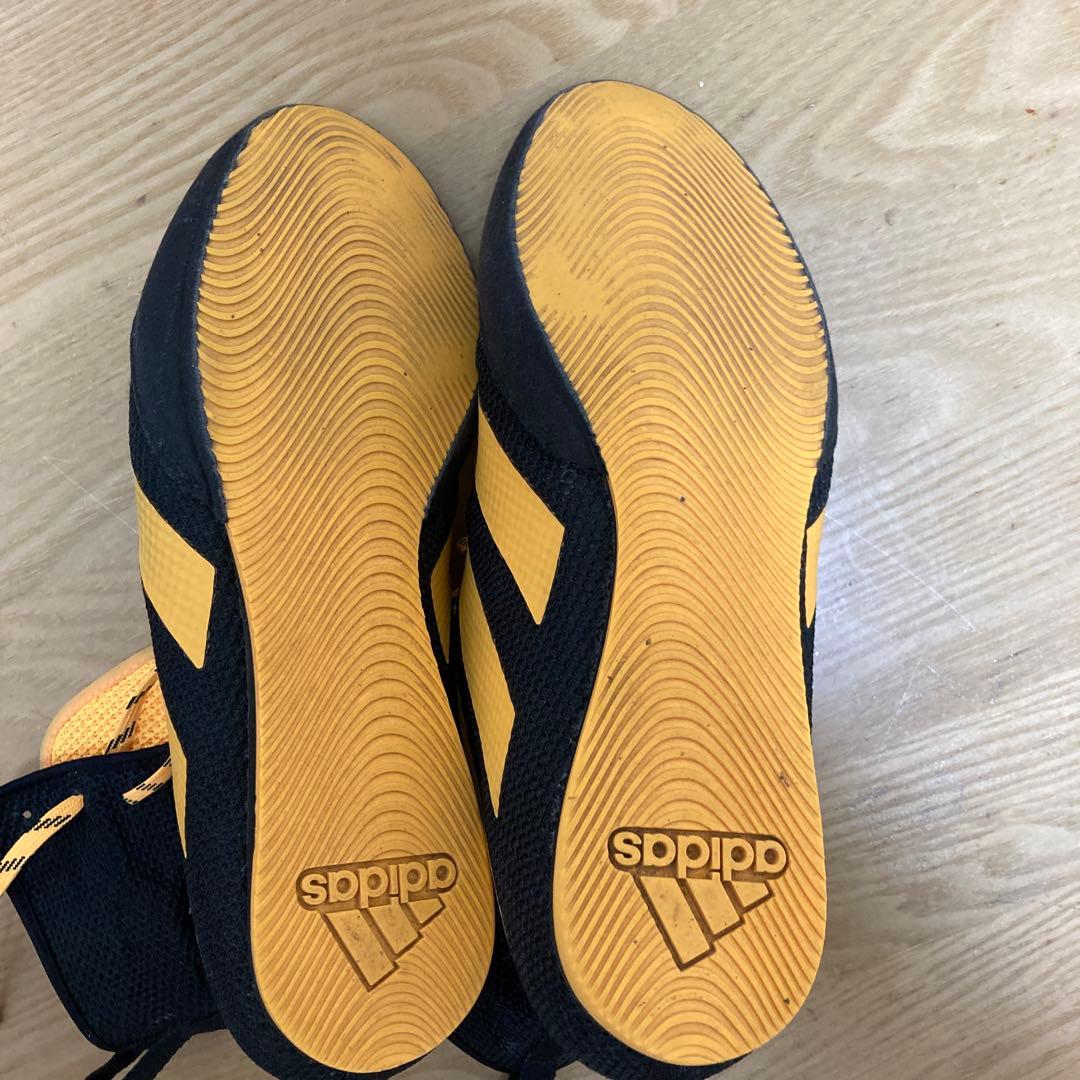 adidas ボクシングシューズ 黒/黄色 ハイカット