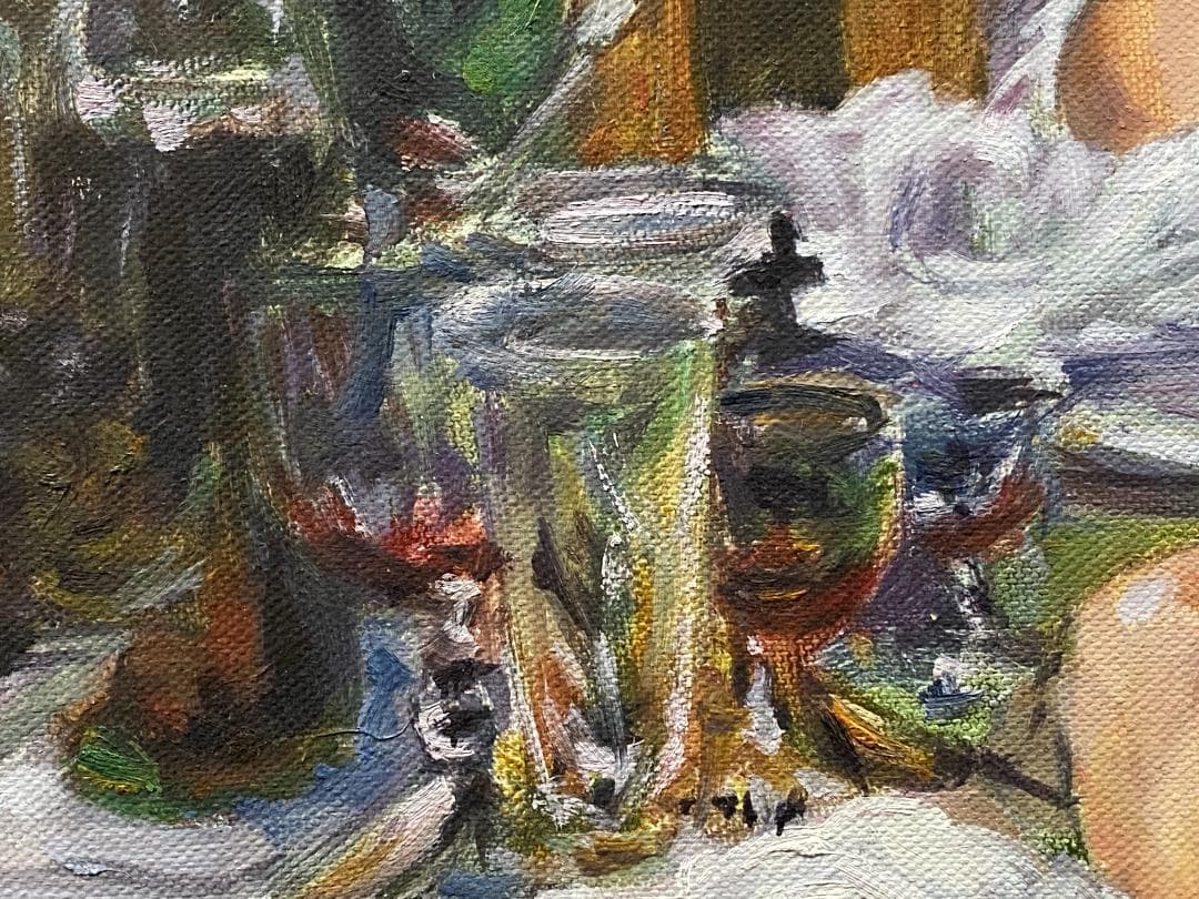 ピエール＝オーギュスト・ルノワール『舟遊びをする人々の昼食』複製画　摸写①