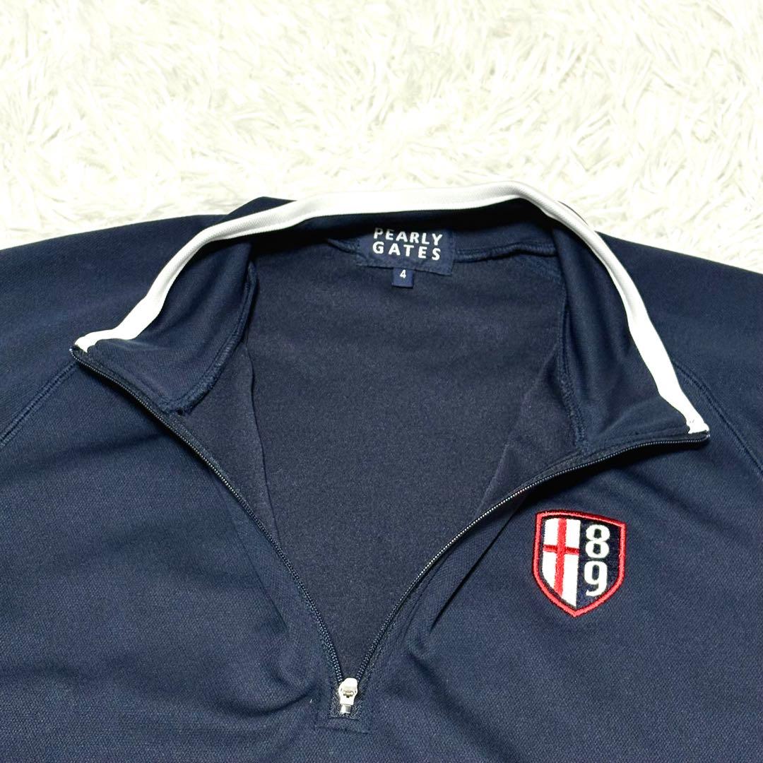 【極美品】パーリーゲイツ　ハーフジップtシャツ ゴルフ　ネイビー　L