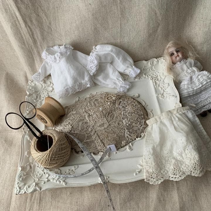 フランスアンティークレース コラージュ フレーム アクセサリースタンド