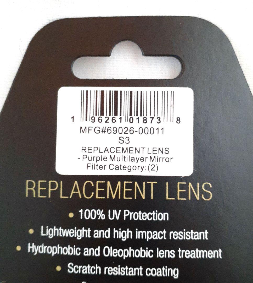 売約済み 100% S3 交換レンズ パープル ミラーレンズ ワンハンドレッド
