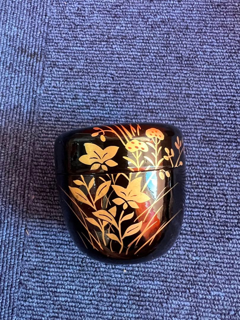 1116 茶道具　春の野　蒔絵　棗　2客　未使用