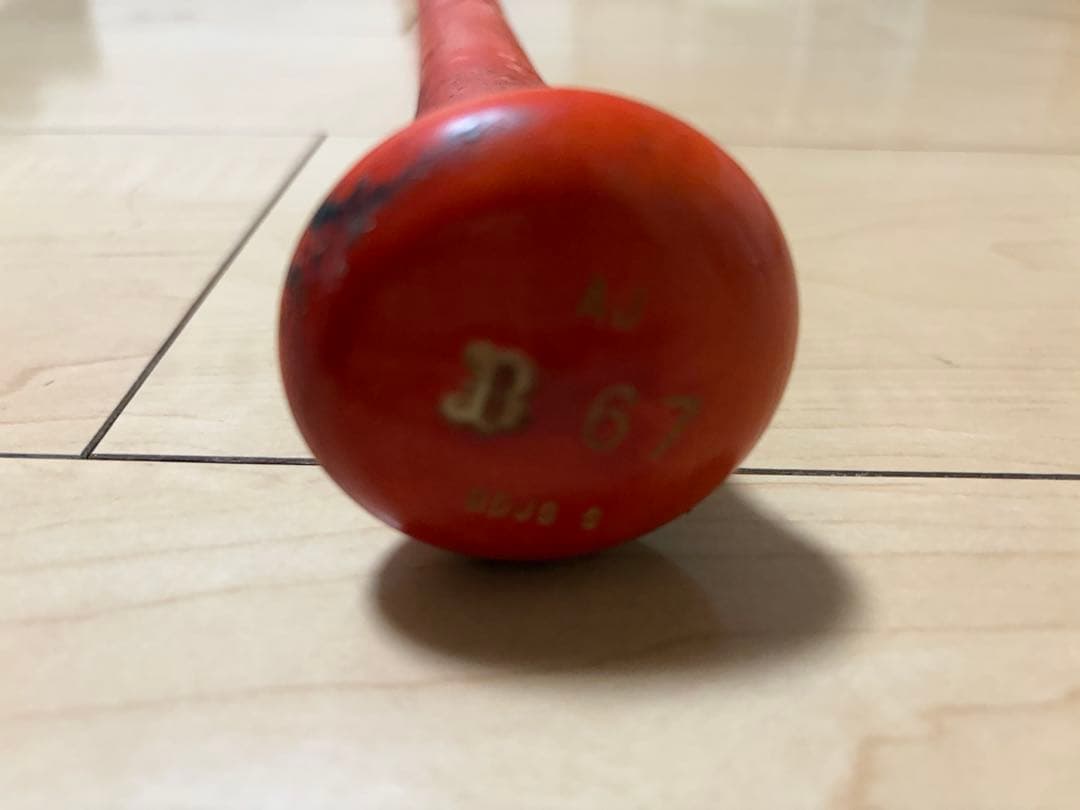 ZETT 木製硬式バット オレンジ/ナチュラル NPB選手使用バット