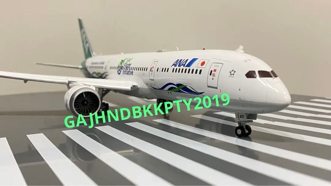 ANA 緑 B787-9 Green Jet 871Aフラップダウン 1/200