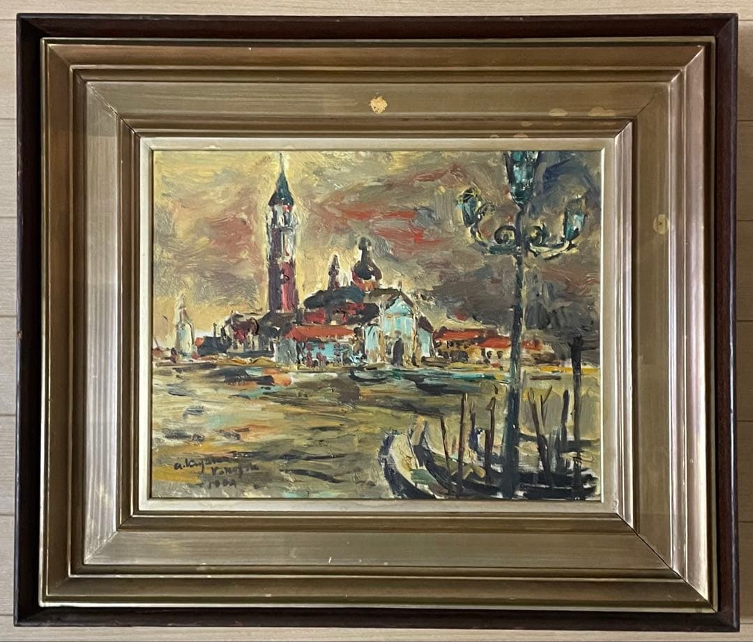 久山章　ヴェニス風景　油彩　6号　h6416