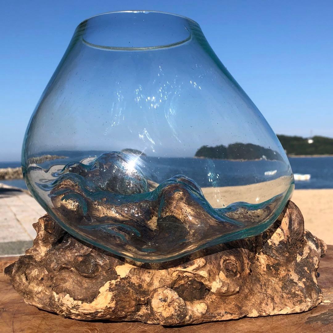 流木ガラス オブジェ特大A 花瓶 金魚鉢 ガーデニング テラリウム 観賞魚 容器
