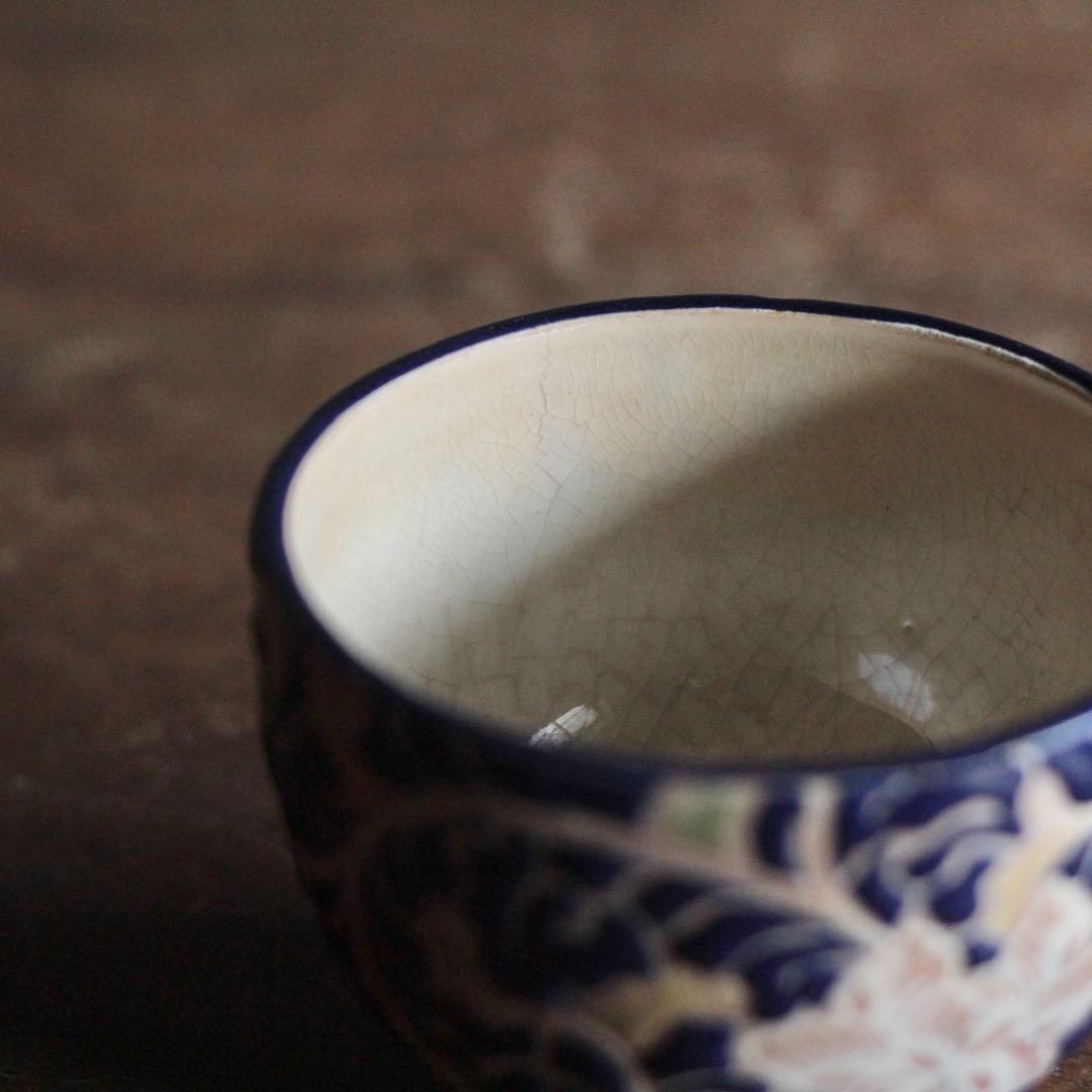 京焼 泰山与平衛 色絵 茶碗 茶道具 古美術 古道具 アンティーク