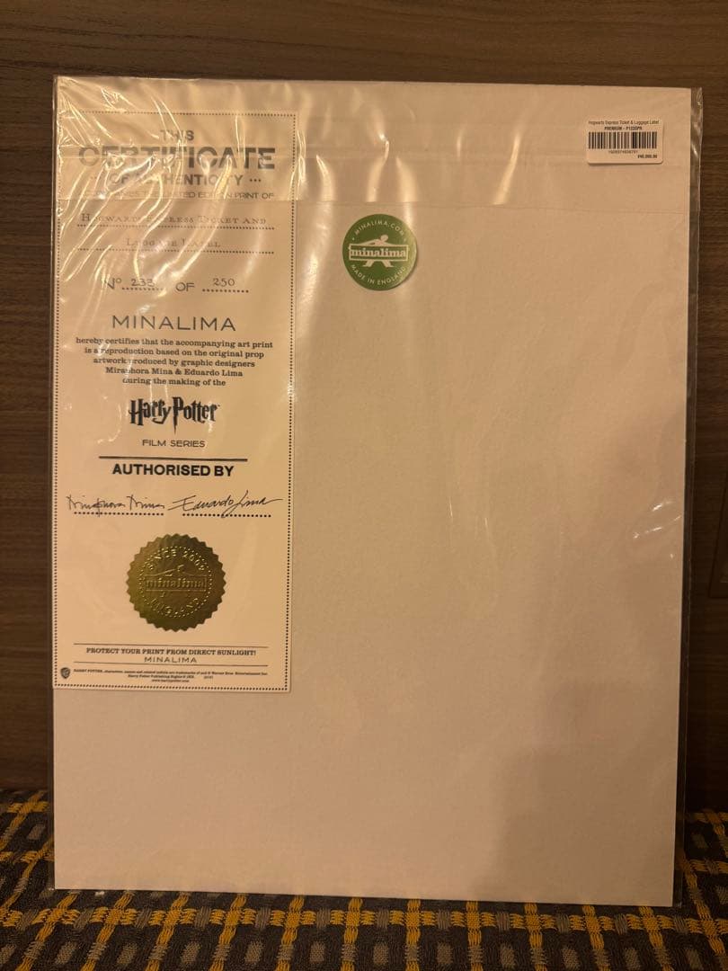 激レア！ミナリマ　アートプリント　ホグワーツ特急　チケット・マーク