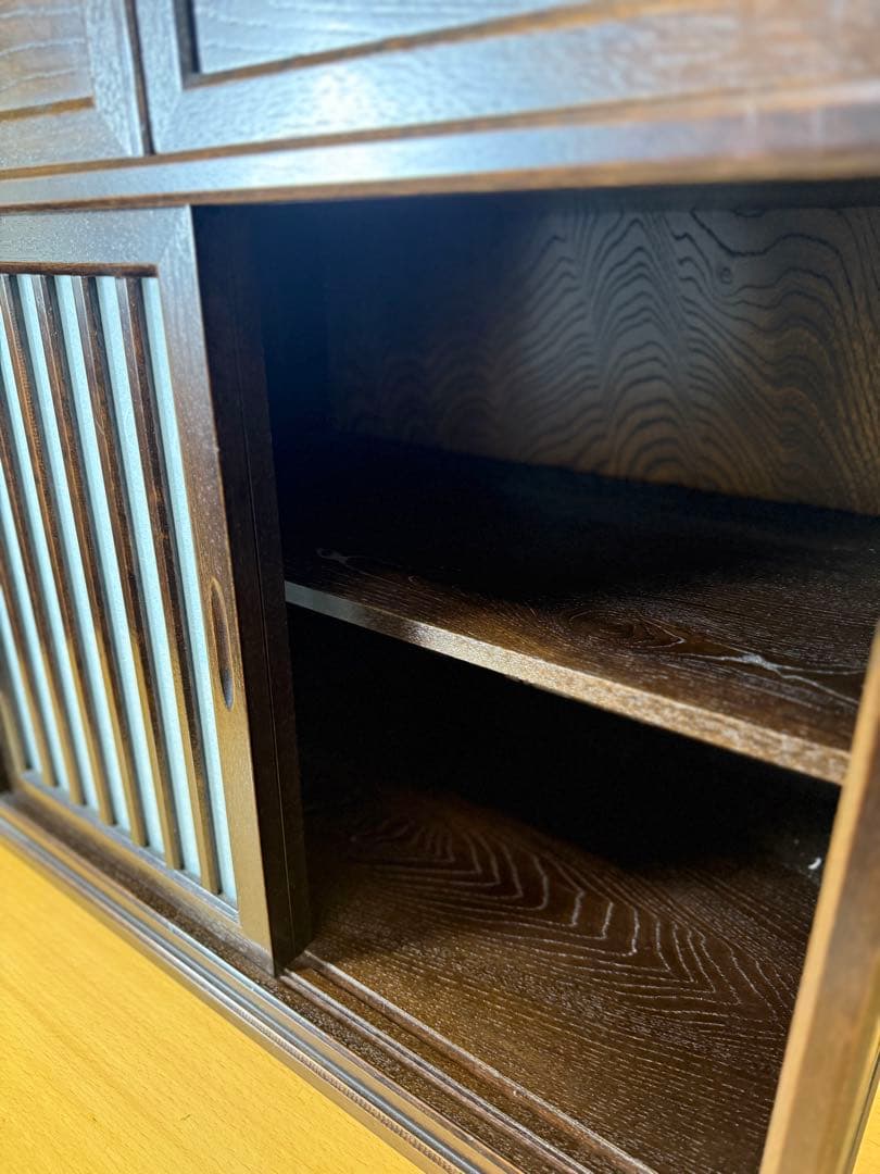 【引取り可】サイドボード 木製 キャビネット 和風 チェスト 無垢 完成品