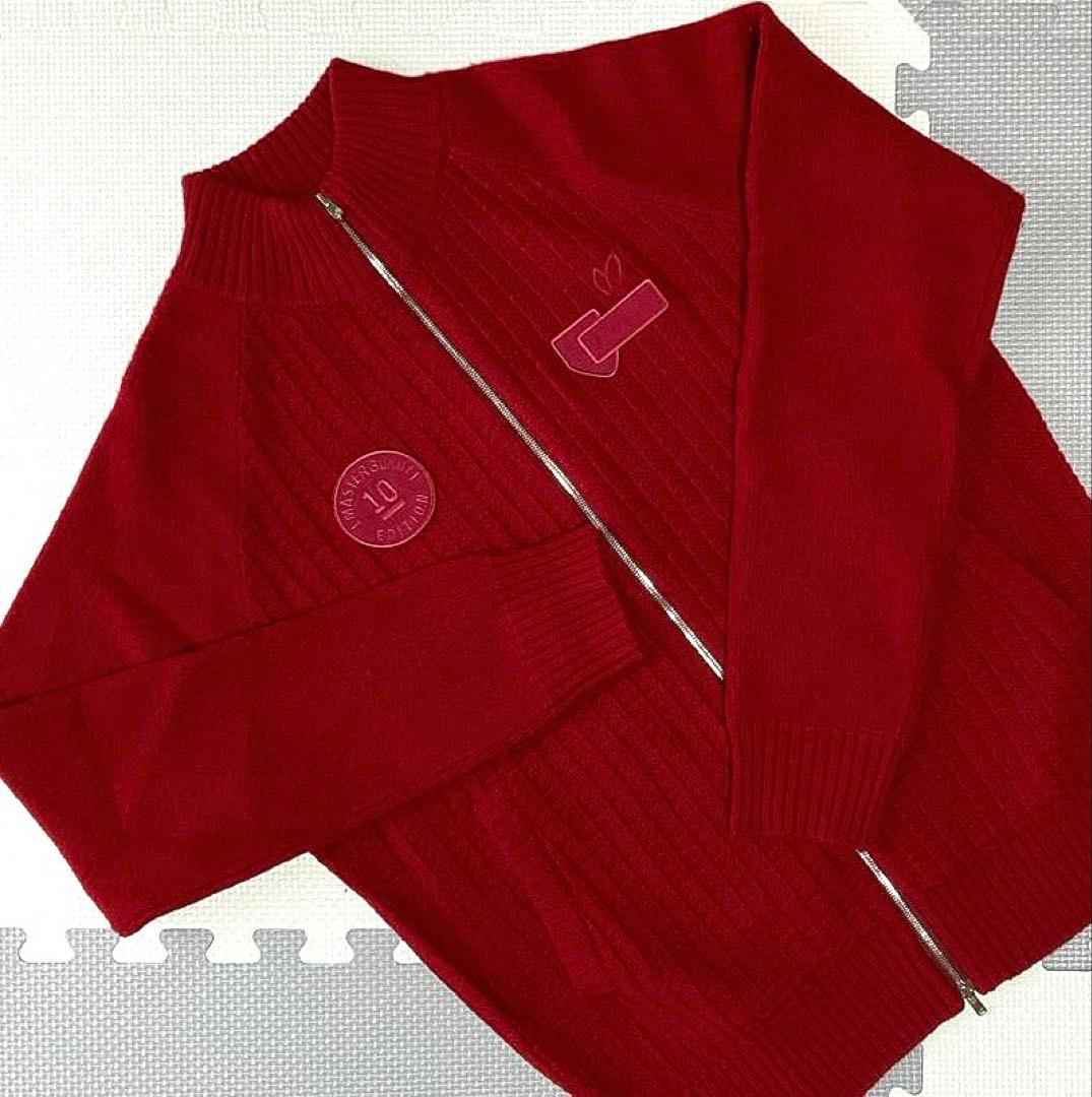 マスターバニーエディション リブ編みニット フルジップブルゾン（RED／4）