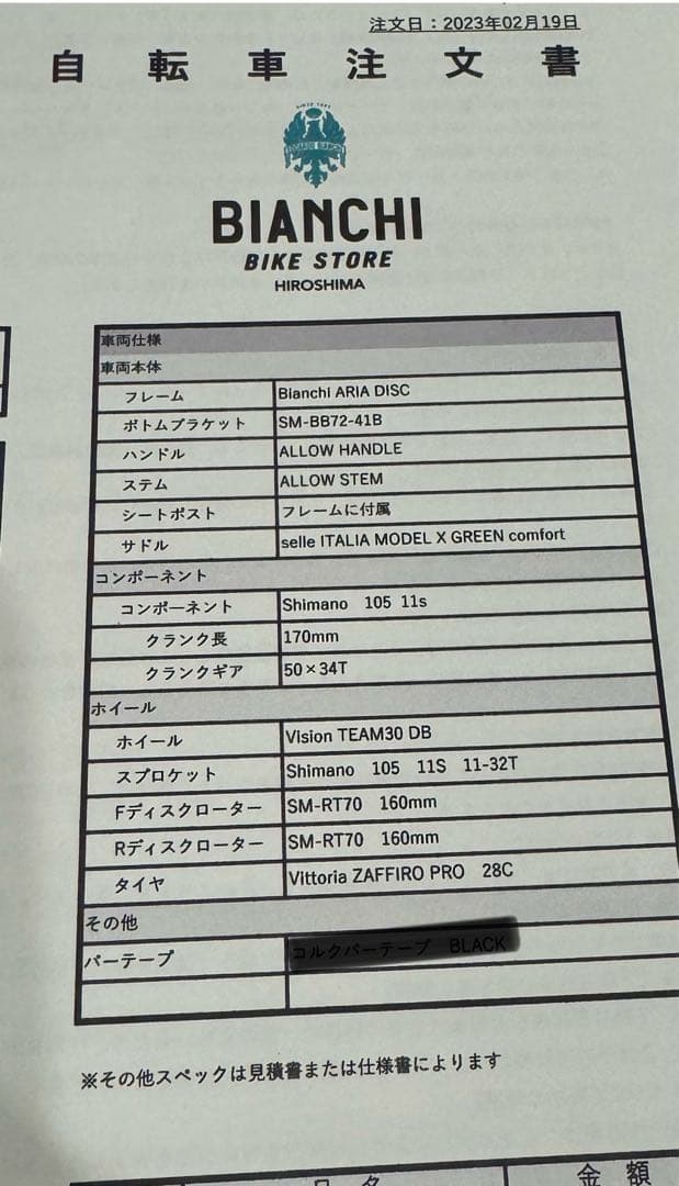 Bianchi ARIA サマータイムドリーム