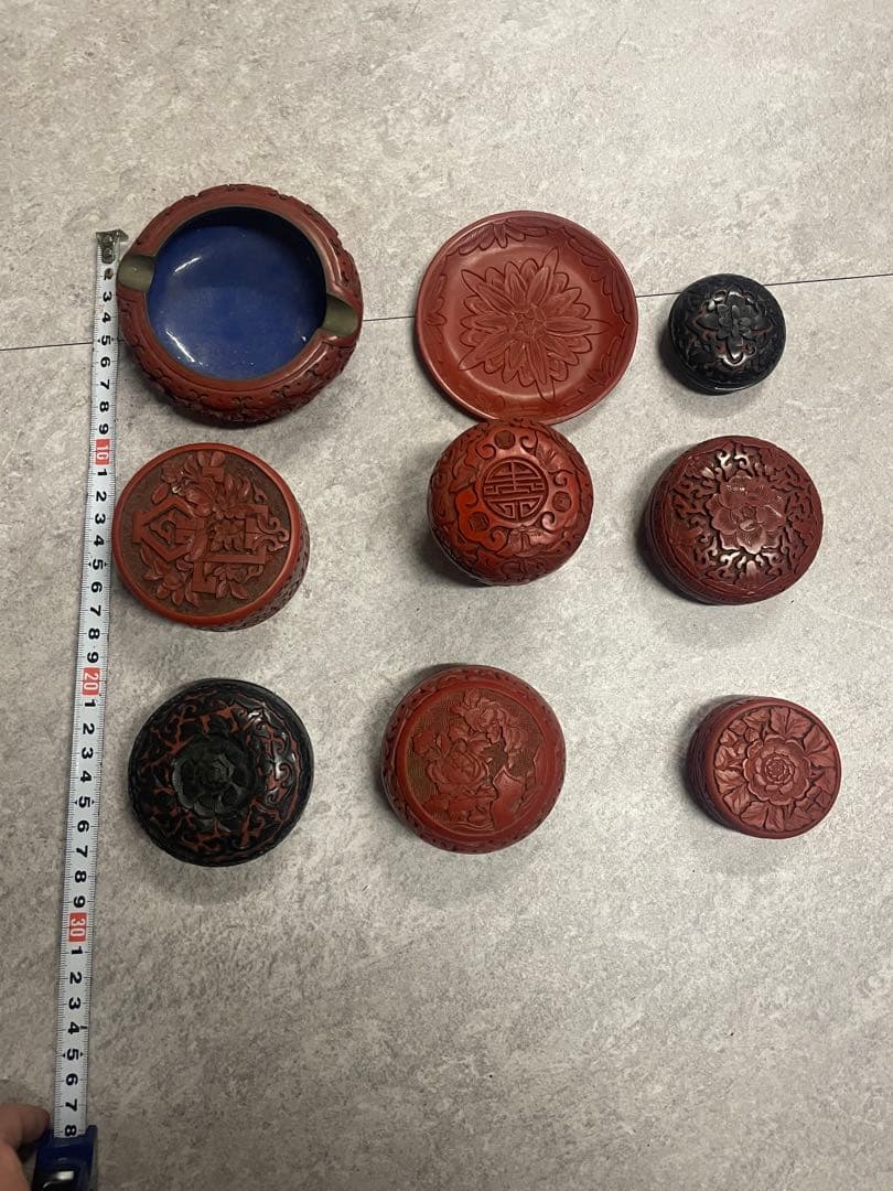 堆朱　9点　まとめて　中国美術　骨董　古美術　アンティーク