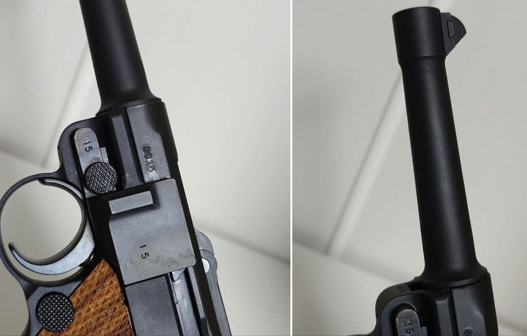 エアーソフトガン　ルガー P08　タナカワークス　木製グリップ装着