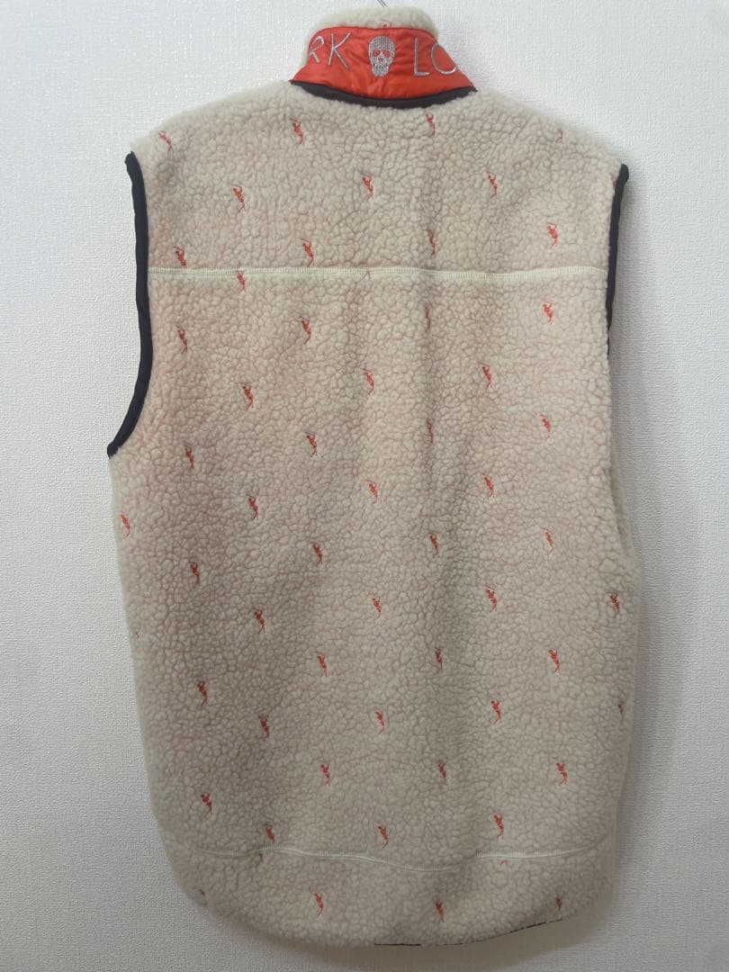 MARK&LONA マークアンドロナ ボアベスト 刺繍 ガイコツ総柄　セット