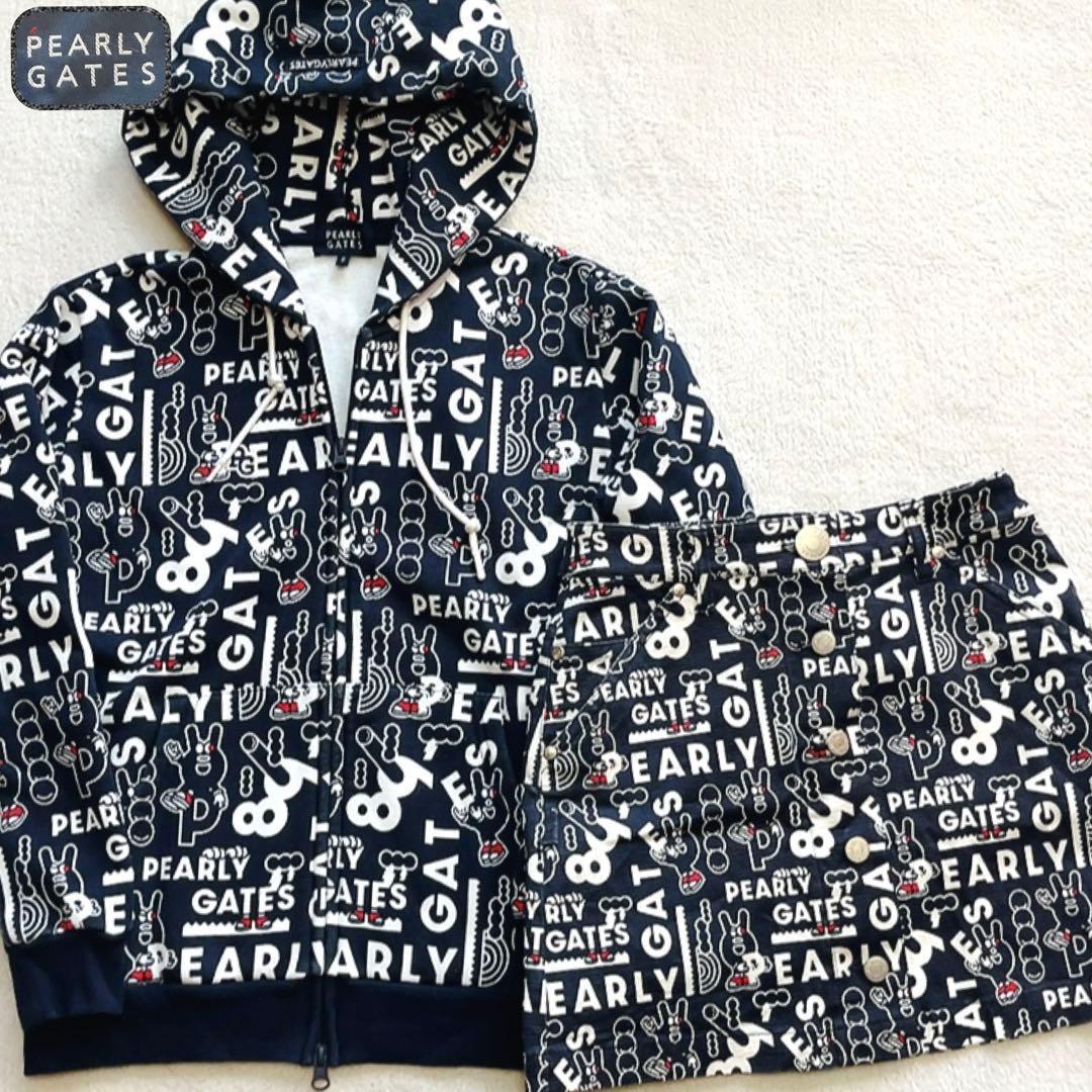 パーリーゲイツ　裏起毛　セットアップ　パーカー　スカート　どうしちゃったPG