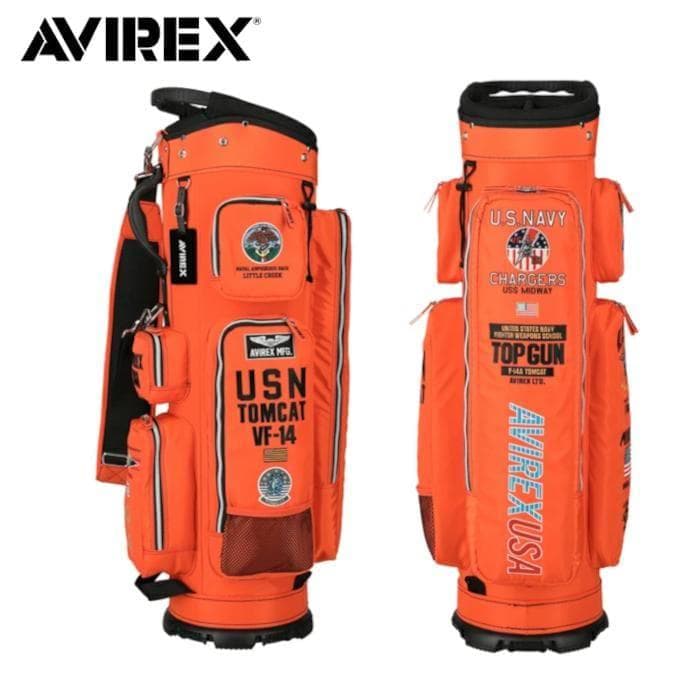 新品 AVIREX アヴィレックスゴルフ キャディバッグ オレンジ
