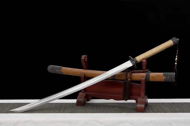 [天羽] 繍春刀 牛尾刀 苗刀 手鍛造打 鋼刀 冷兵器 古兵器 武具 刀装具