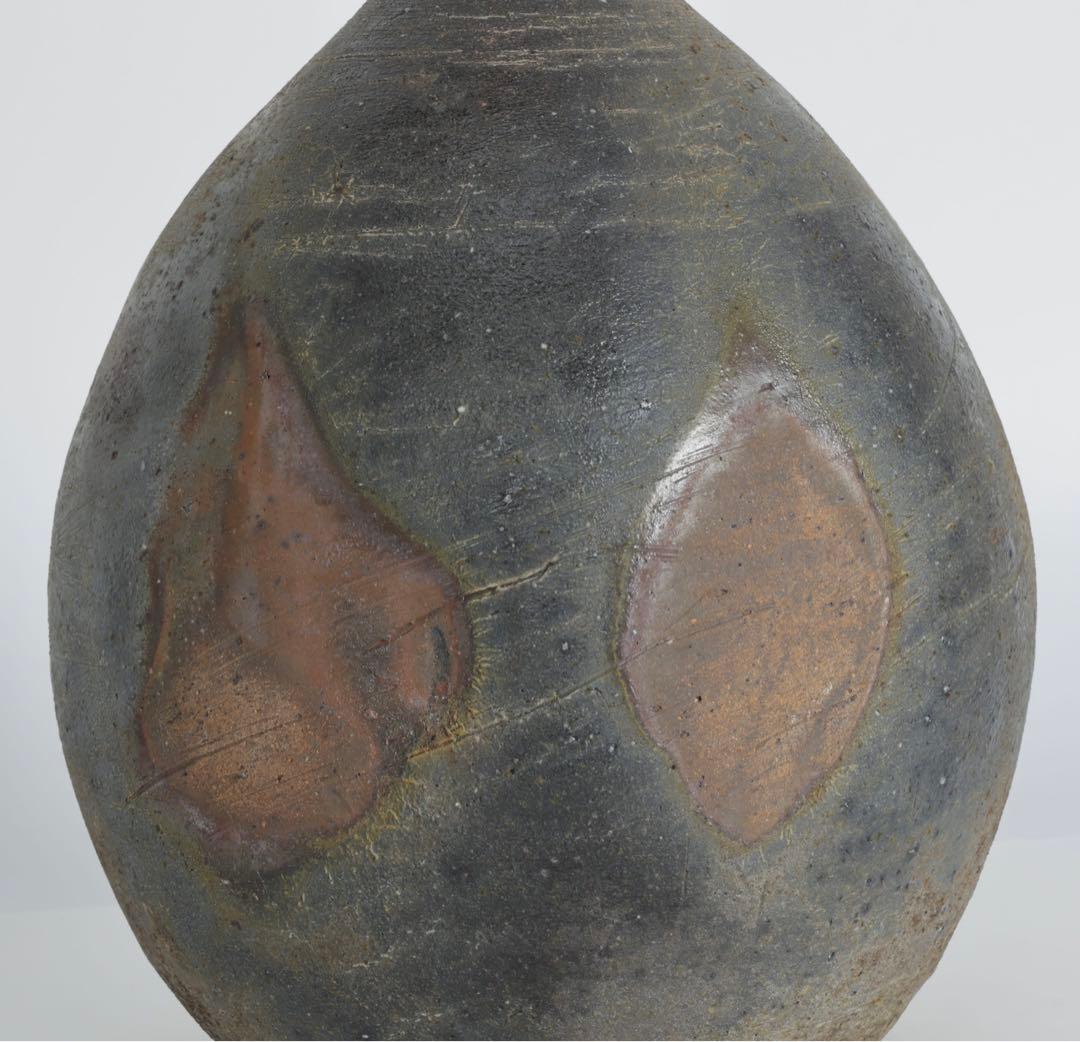 らっきょ 備前焼 徳利 らっきょ徳利 花入れ 酒器 陶芸 共箱付き