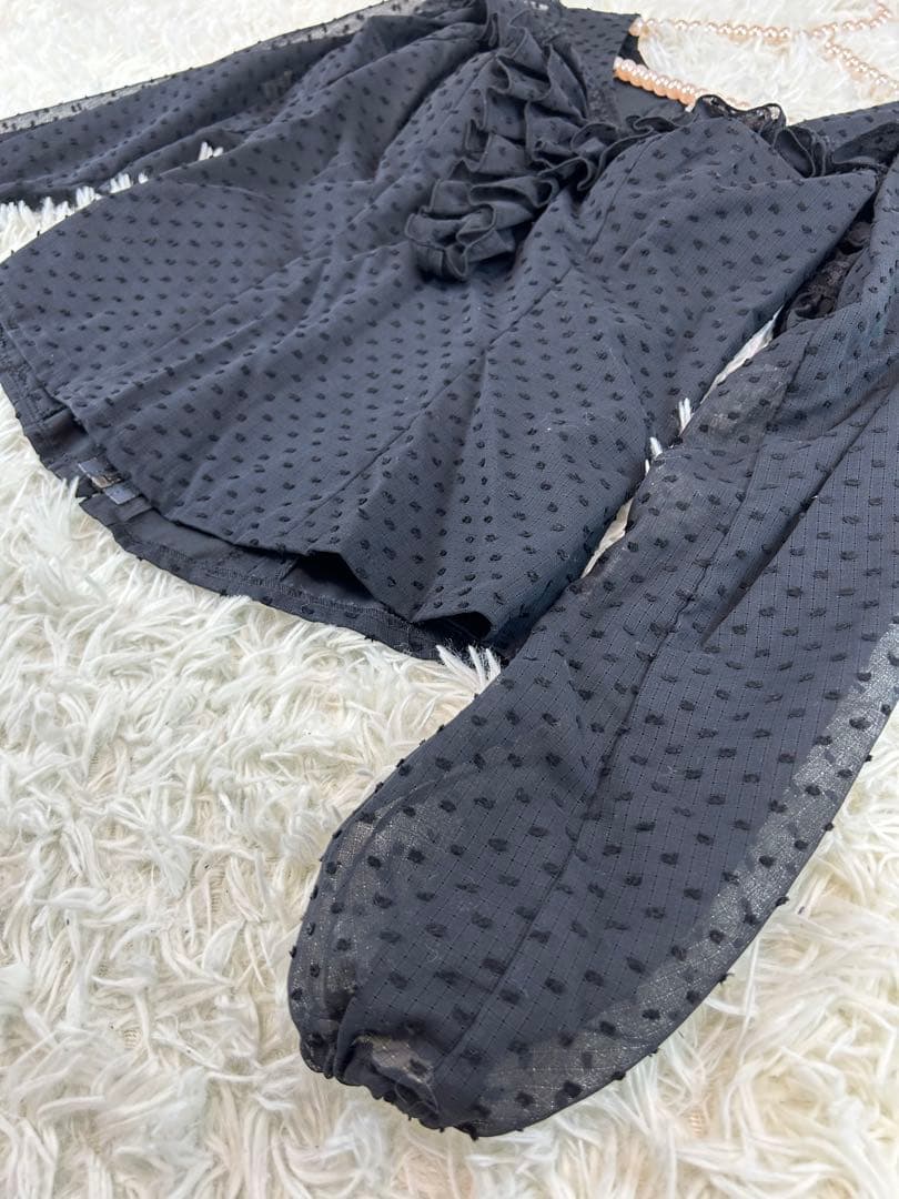 新品　ブラウス　フラメンコ衣装　ドット　水玉　レース