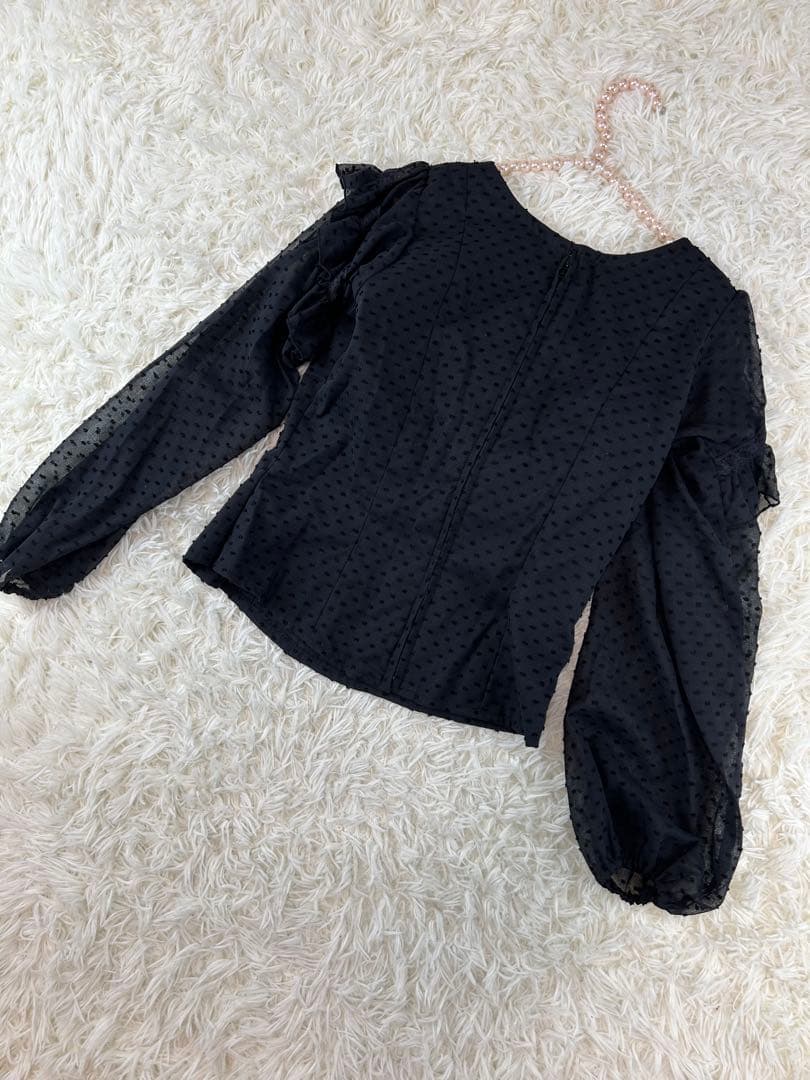 新品　ブラウス　フラメンコ衣装　ドット　水玉　レース