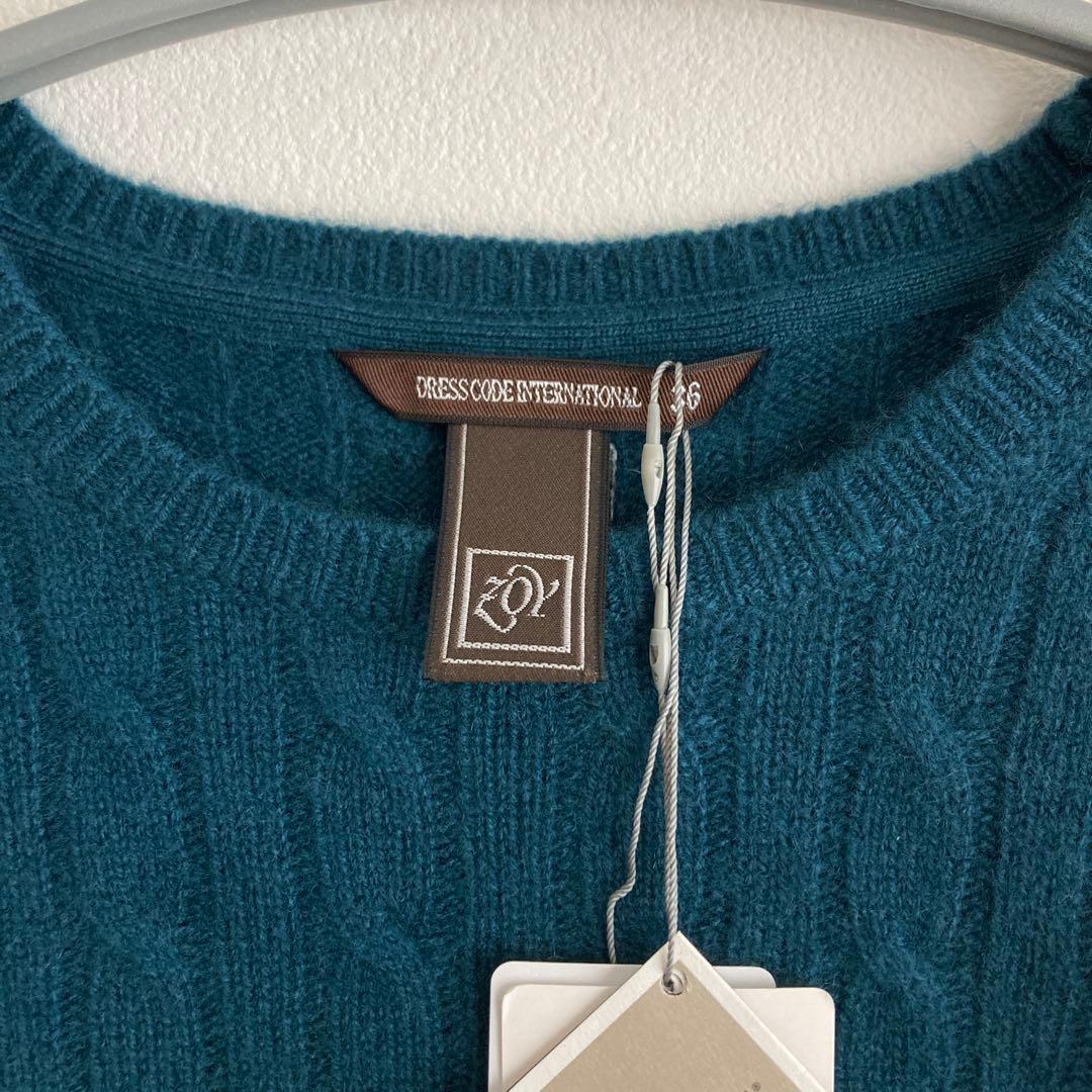 新品ゾーイZOY ティール長袖ケーブルニットセーターレディースSゴルフ