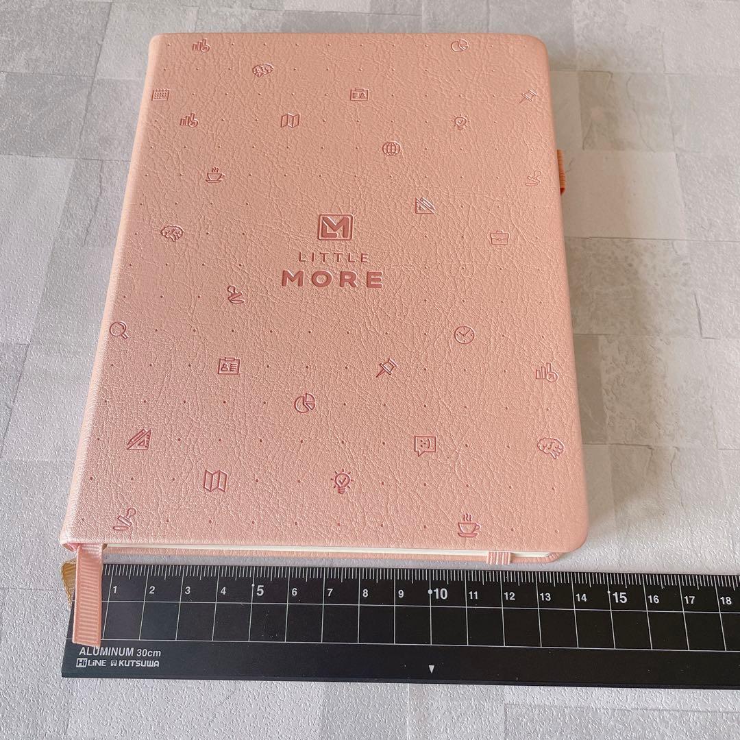ドットグリットノートブック　ハードカバー　かわいい　シール　ローズゴールド
