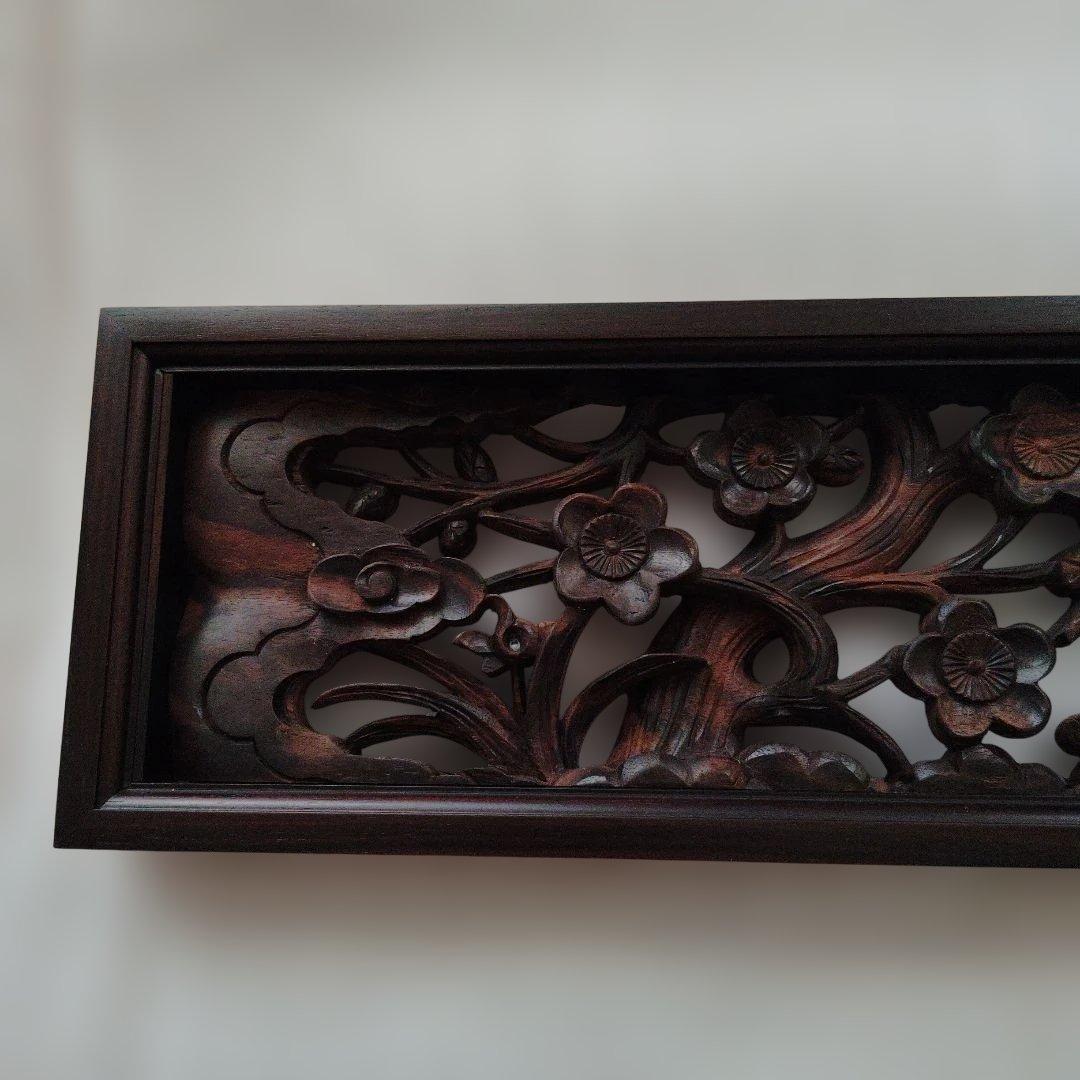 縞黒檀　欄間オープン仕上げ