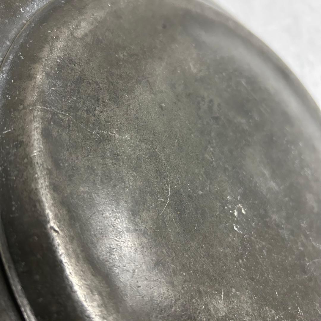 フランスアンティーク　花リムピューター 大皿　32センチ　蚤の市　仏ブロカント