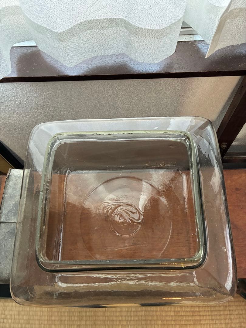 大正 特大 菓子瓶 ガラス瓶 気泡 ゆらゆらガラス 戦前 古道具 アンティーク