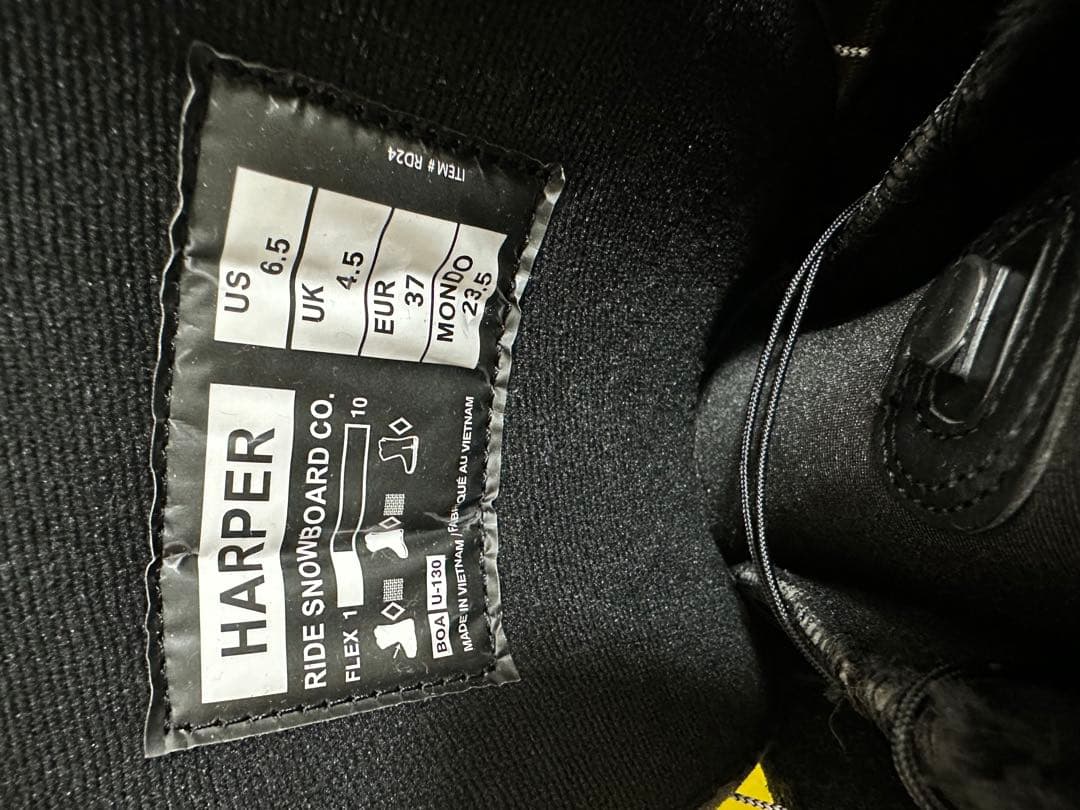 【美品】RIDE ライドスノーボード ブーツ ダイアル式 ブラック 23.5cm