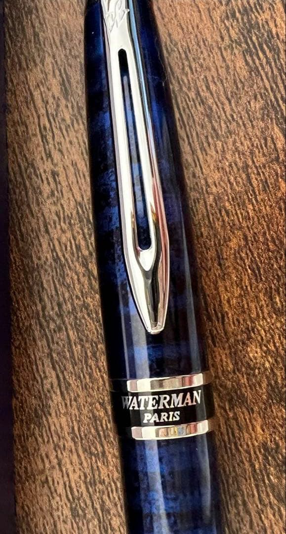 【最終値下げ】新品未使用 WATERMAN 青 ストライプ 万年筆