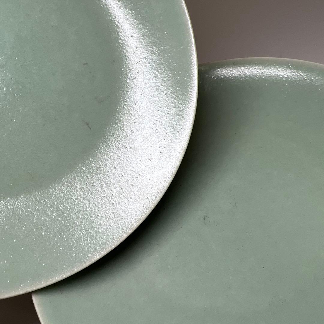 中国美術　大清乾隆年製　青磁中皿5枚　木箱付　約16.7㎝東Y8-0113☆2F