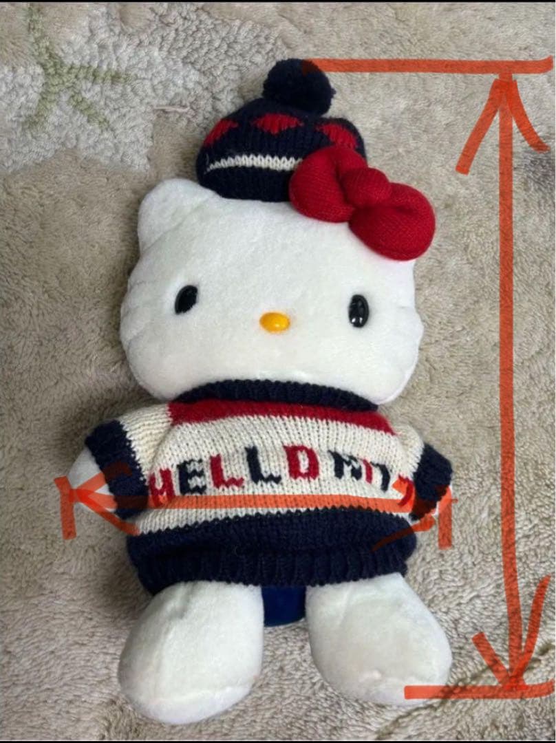 レア　ハローキティ　ぬいぐるみ　ニット帽　ボンボン　平成レトロ