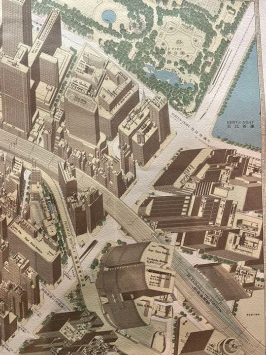 1992年　銀座グラフィックマップ　洲嵜晴彦　リトグラフ